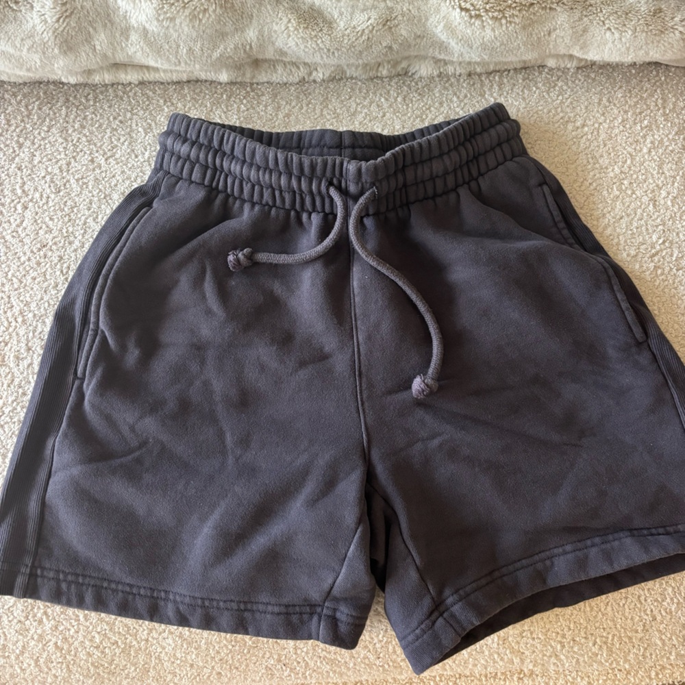 Aritzia TNA Charcoal Cozy Fleece Shorts